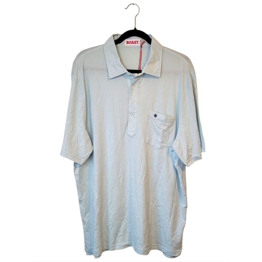 Boast Men’s Pale Blue Short-Sleeve Polo with Chest Pocket